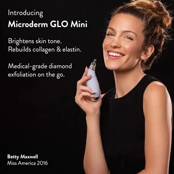 Microderm GLO MINI Diamond Microdermabrasion & Suction Tool Collagen Production